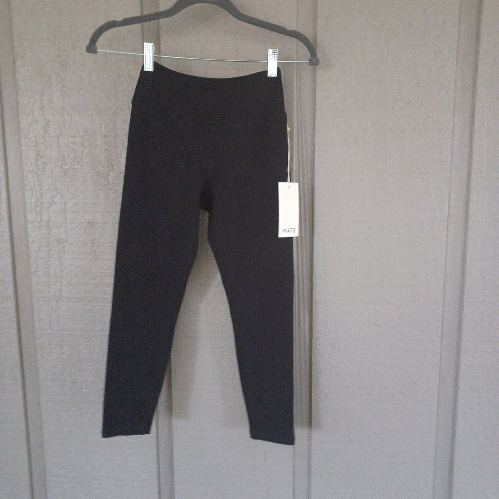 Mate The Label Organic Cotton Blend Stretch Midi Legging Size XS Color Black